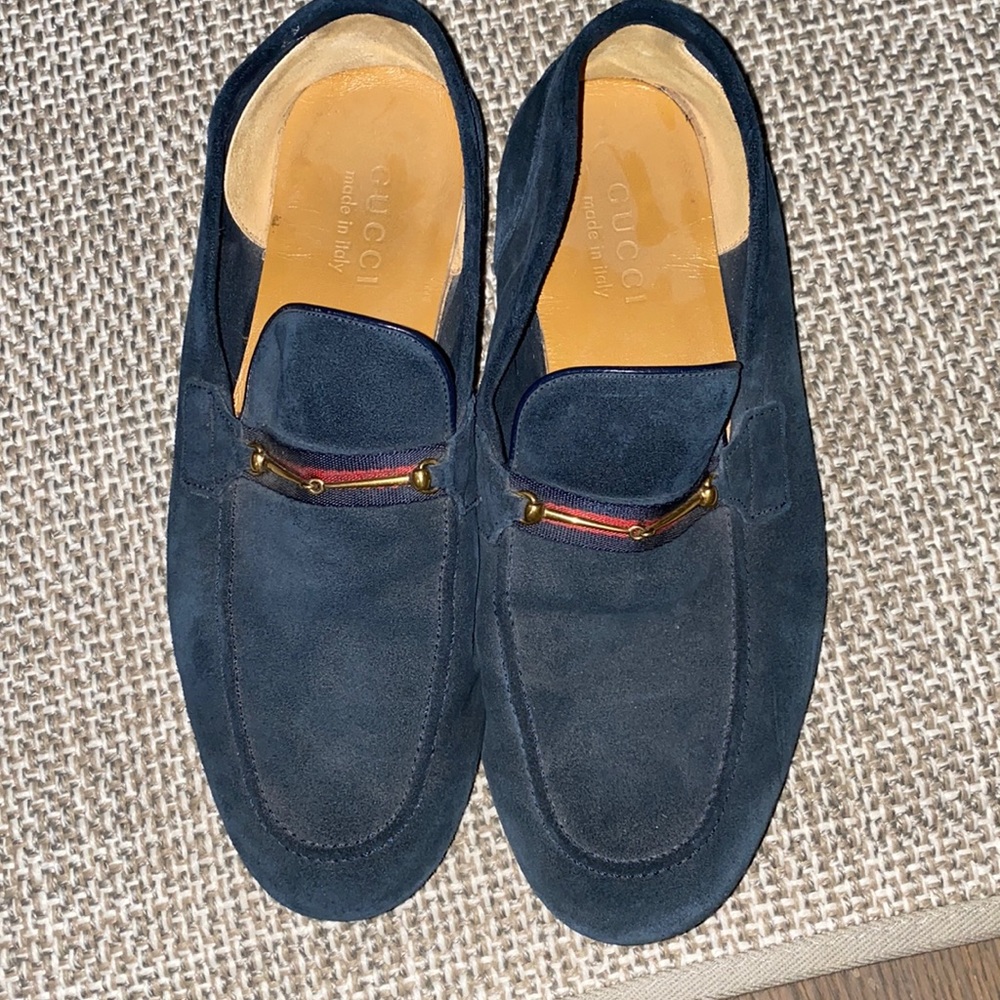 Men’s Navy suede GUCCI loafers